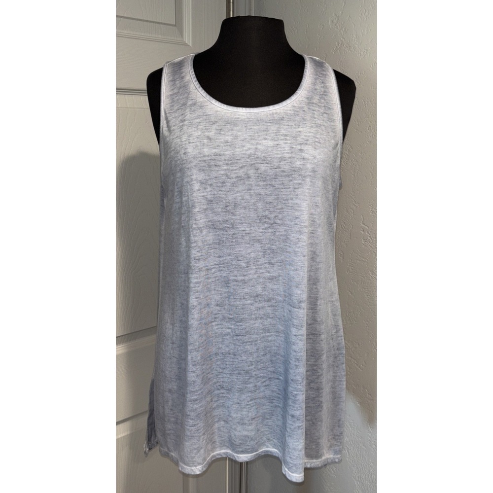 Tunic Tank Women's Size L Blue Stone Side Slits Active Focus Casual Lite